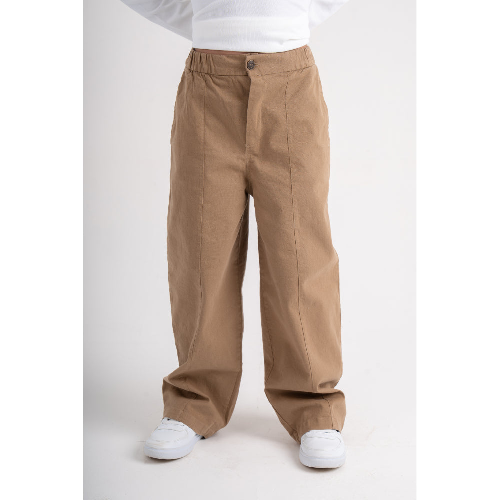 Boys Gabardine Pants – Coffee
