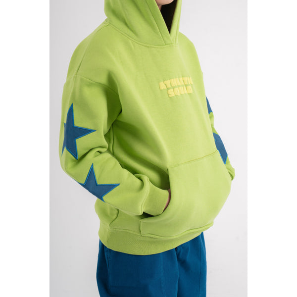 Unisex Cotton Hoodie – Green with "Athletic Squad" Print