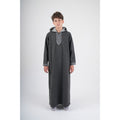 Boys Long-Sleeved Hooded Jilbab – Dark Grey
