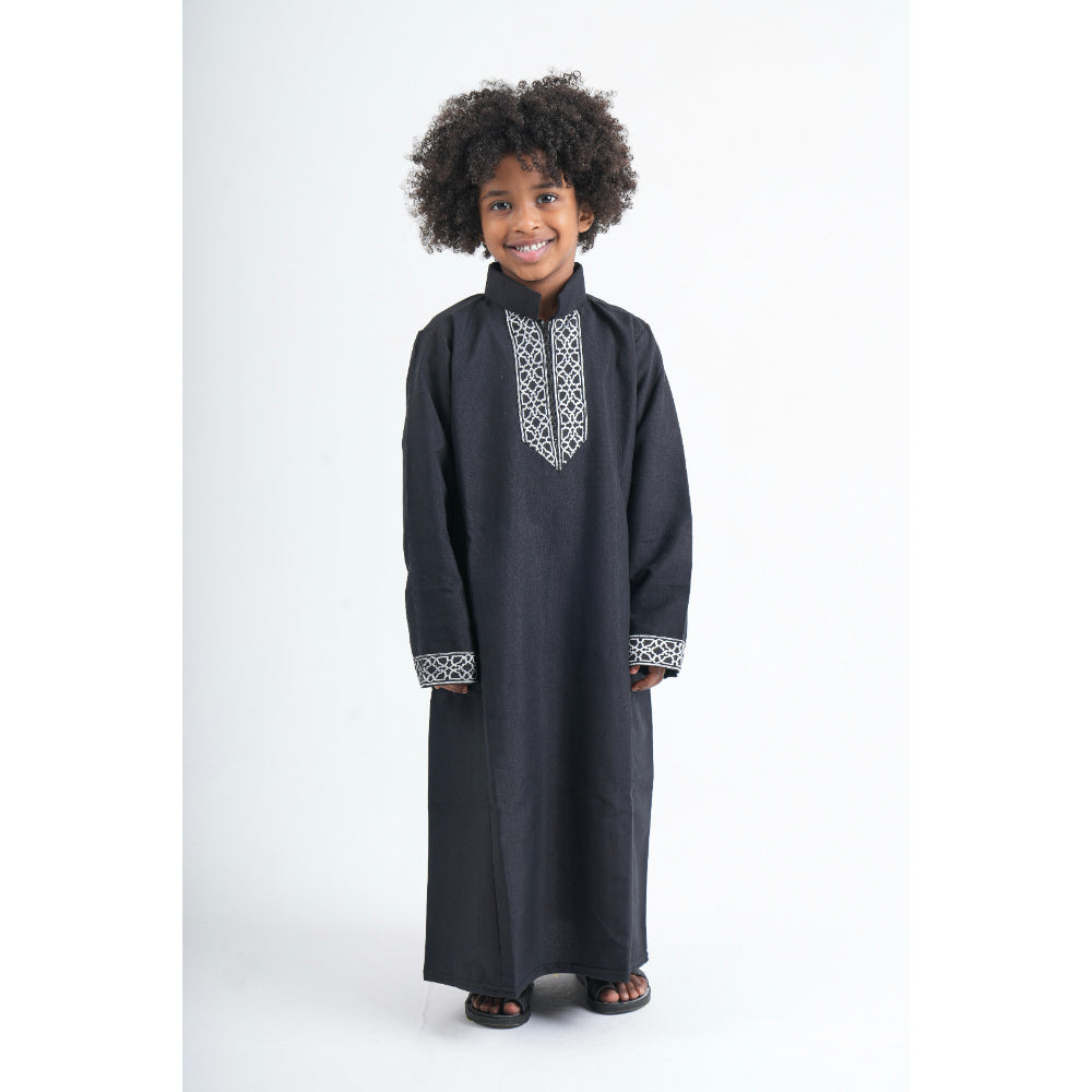 Boys Cotton Long-Sleeved Ramadan Jilbab – Black - Party - Ourkids