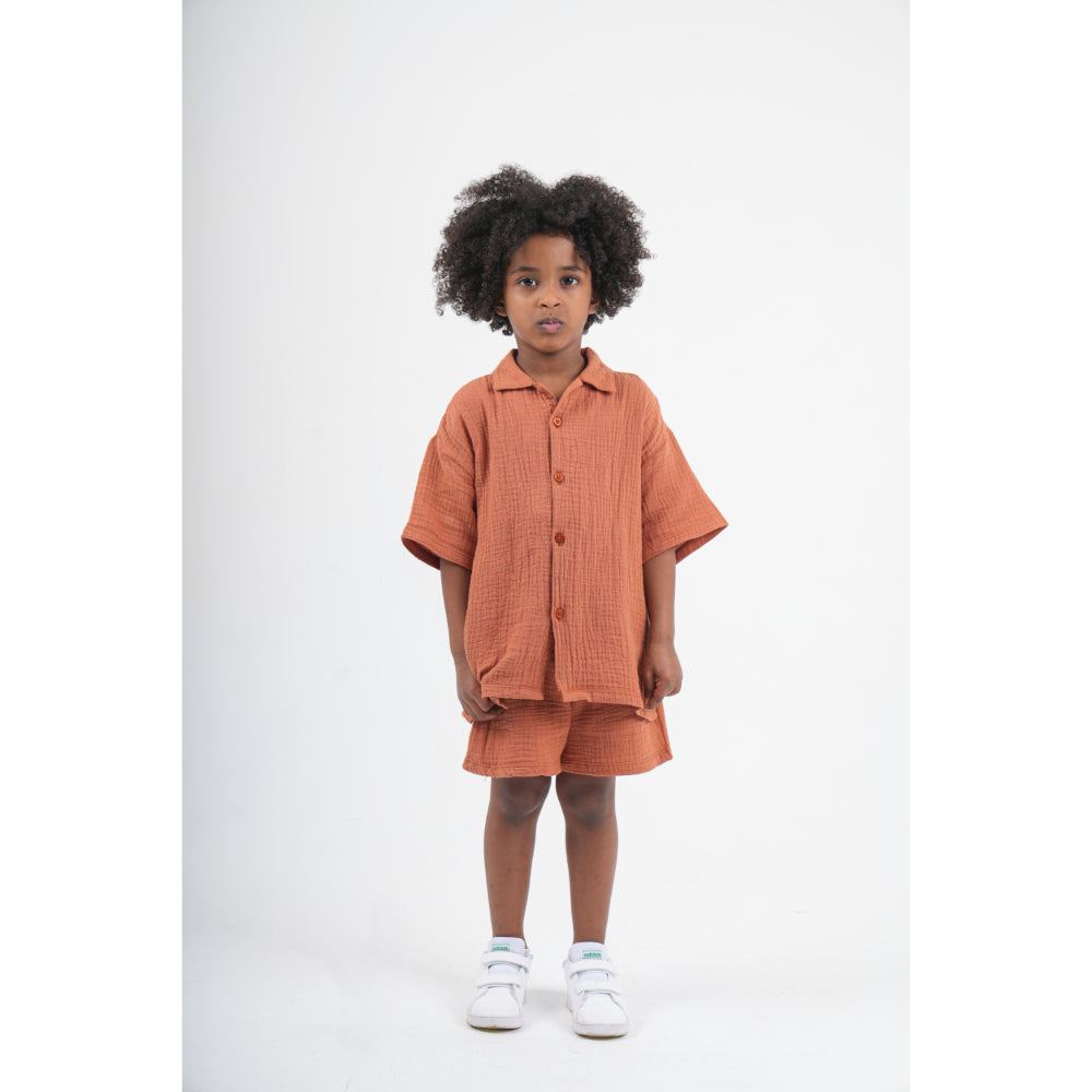 Unisex Cotton 2-Piece Outfit Set – Brick