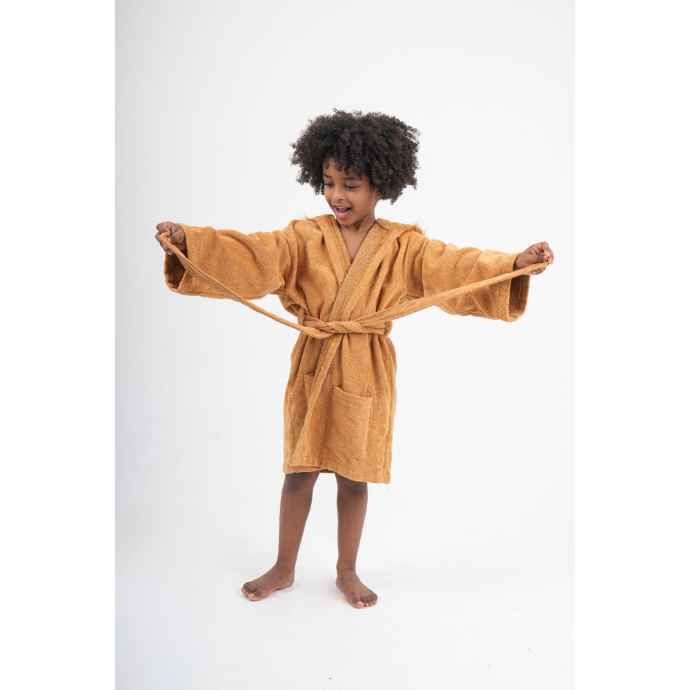 Unisex Plush Swim Robe – Brown with Lion Design