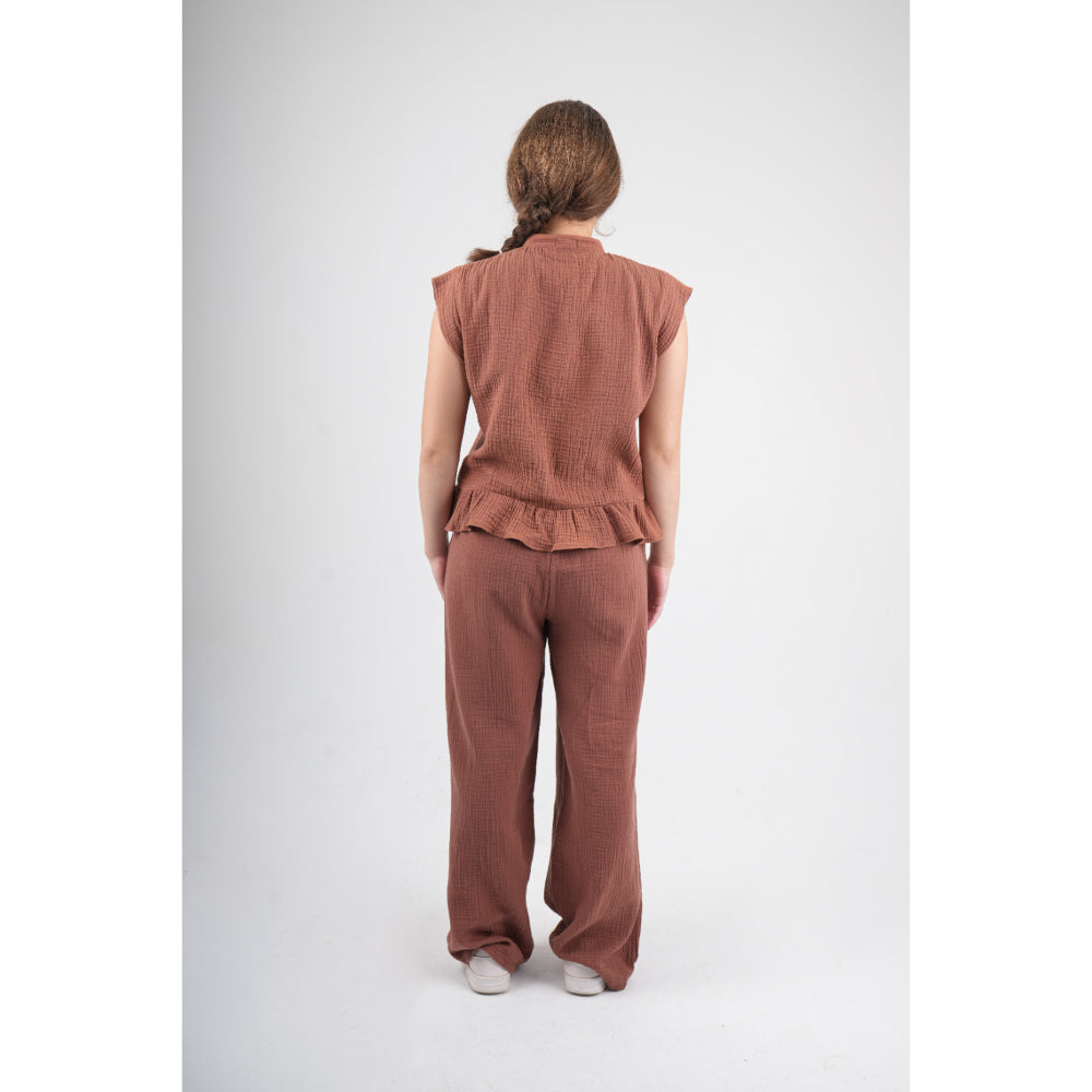 Girls Cotton Pants – Brown