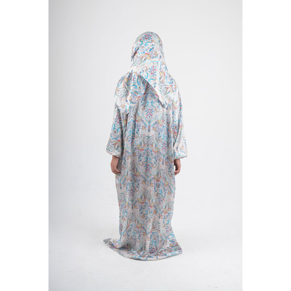 Girls Cotton Prayer Isdal – Multicolor Ornamental Pattern