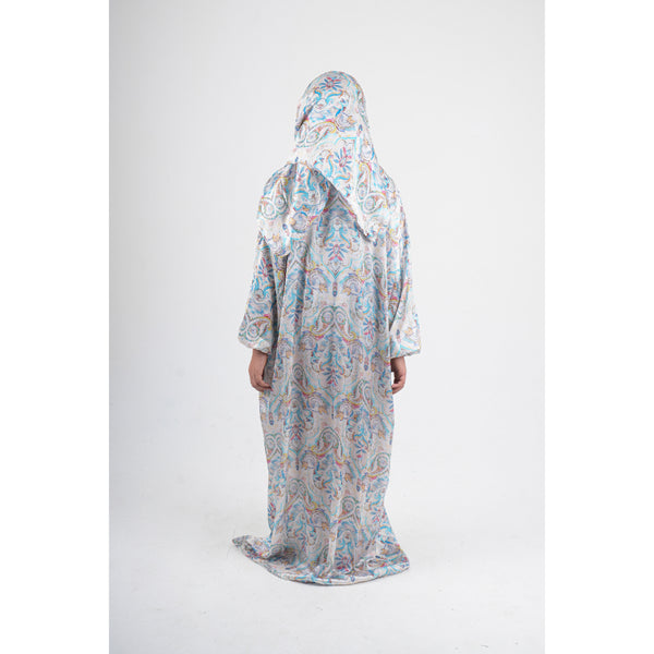Girls Cotton Prayer Isdal – Multicolor Ornamental Pattern