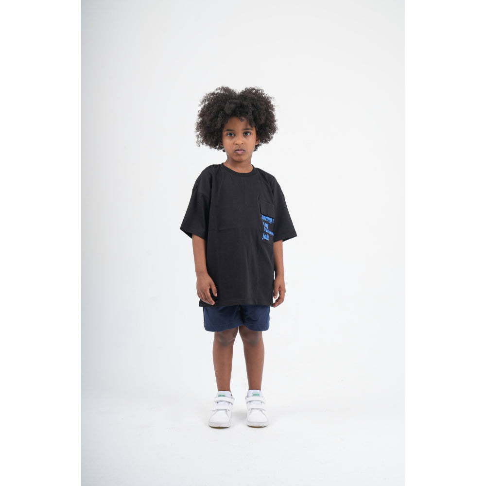 Unisex Black Cotton T-Shirt – "Full Time Job" Print