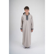 Baby Boys Long-Sleeved Hooded Jilbab – Beige