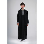 Boys Long-Sleeved Hooded Jilbab – Black