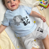Baby Boys Cotton Pajama Set – Baby Blue "Dream Big" Print