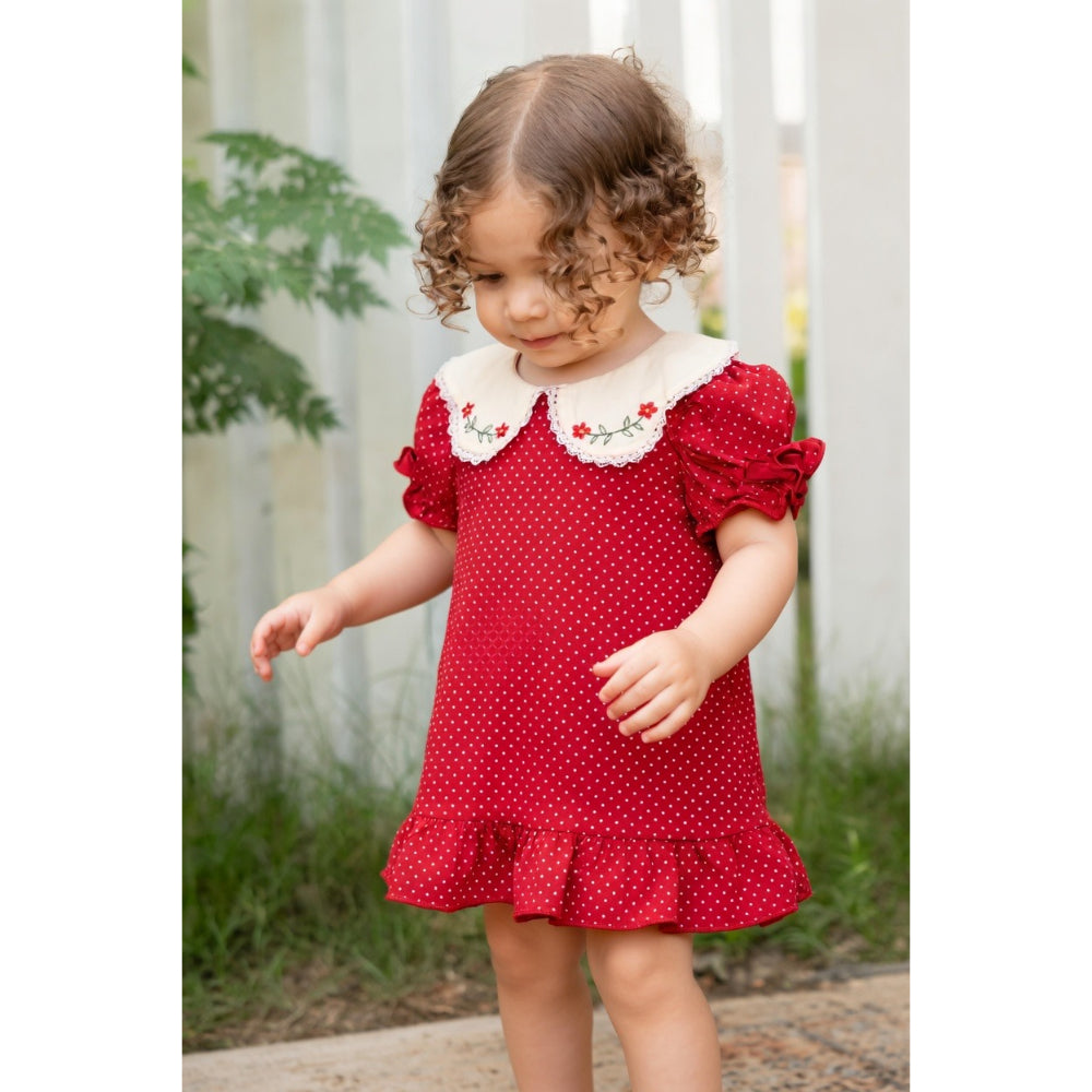 Baby Girls Cotton Mama's Favorite Dress – Maroon