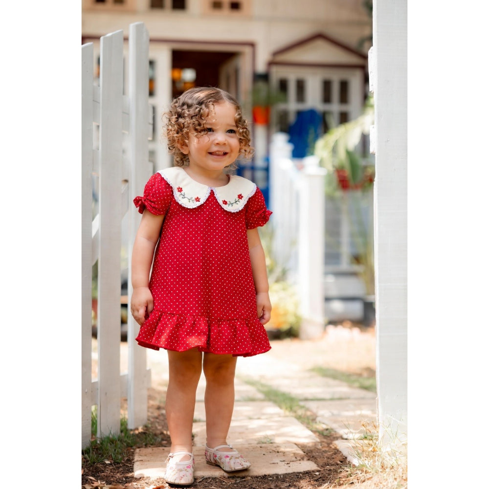 Baby Girls Cotton Mama's Favorite Dress – Maroon - Clothing - CrocoDodo