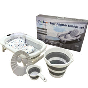 Junbon 5-in-1 Baby Foldable Bathtub Set – Grey
