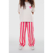 Girls Cotton Pants – Fuchsia & Off-White