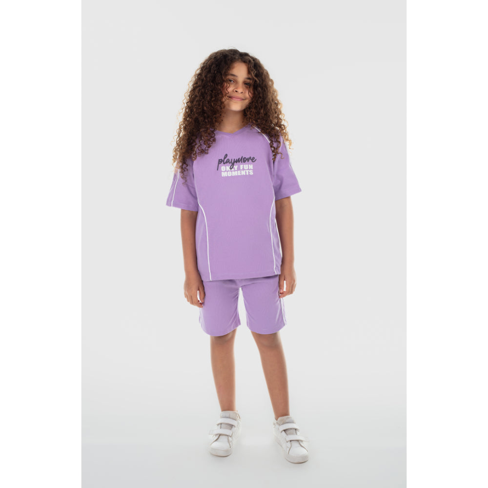 Unisex Cotton Outfit Set – Purple "Only Fun Moments" - Clothing - Playmore