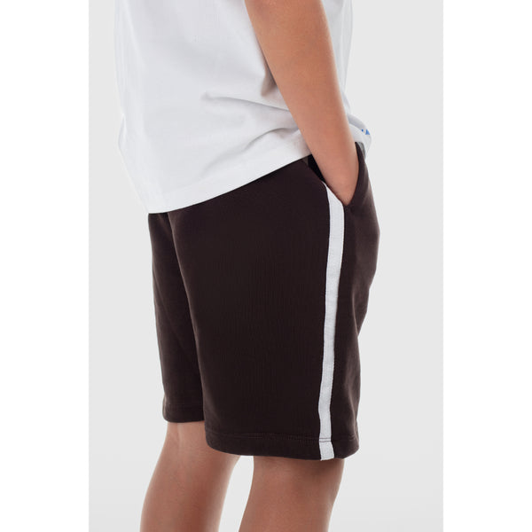 Boys Cotton Short – Brown with "Get Out Side" Print