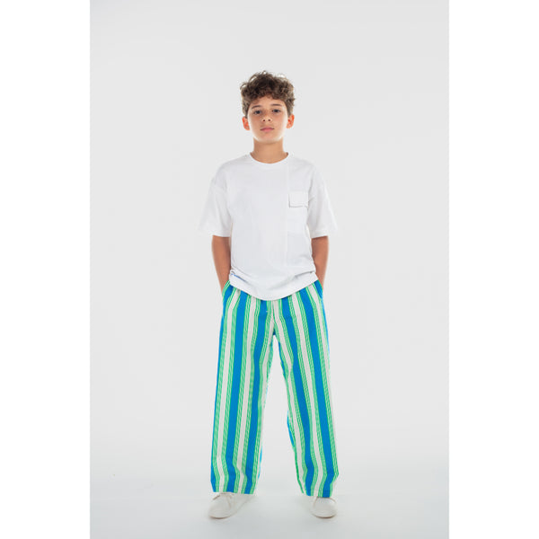 Unisex Cotton Pants – Blue & Off-White