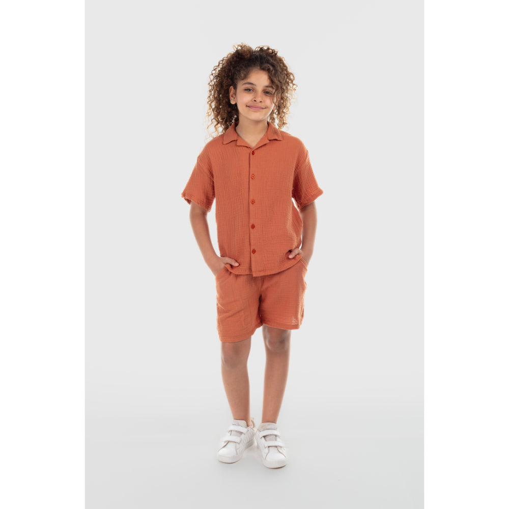 Unisex Cotton 2-Piece Outfit Set – Brick - Clothing - Playmore