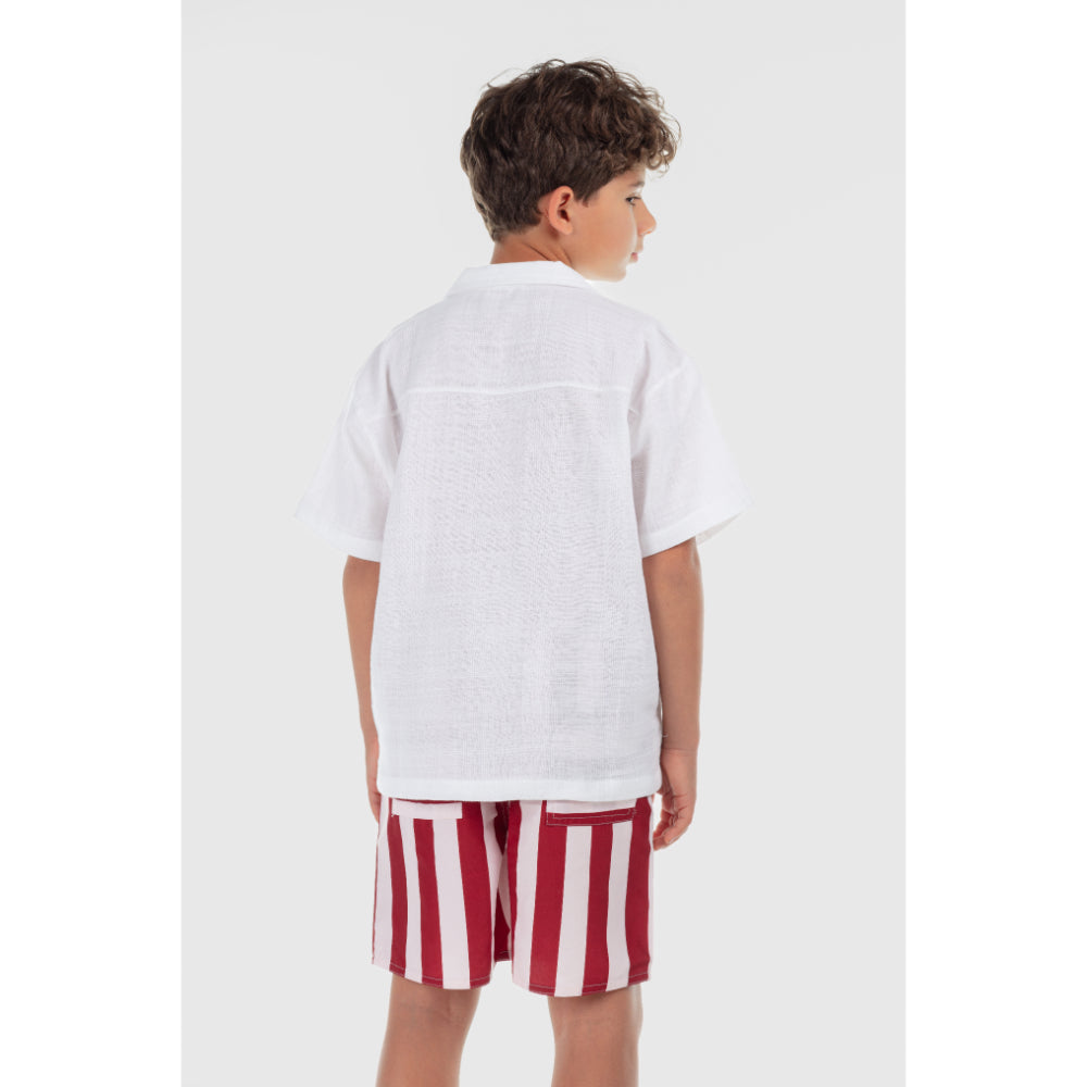 Boys Linen Shirt – White