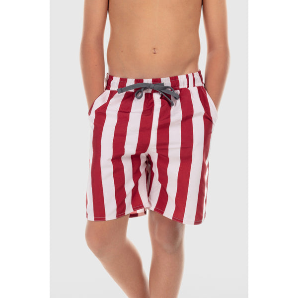 Boys Swimsuit Short – Marron & White