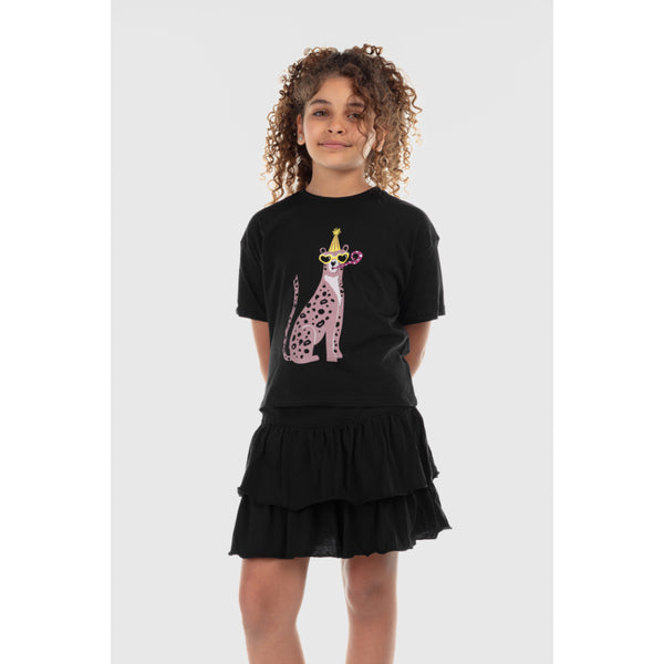 Girls Cotton Outfit Set – Black