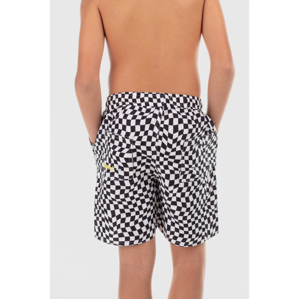Boys Swimsuit Short – Black & White Squares
