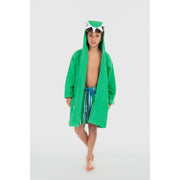 Unisex Plush Swim Robe – Green Dinosaur