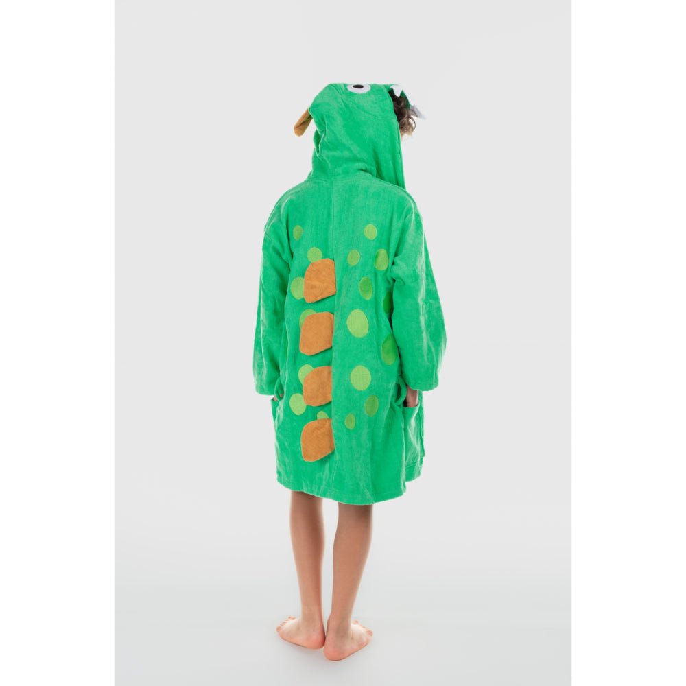 Unisex Plush Swim Robe – Green Dinosaur