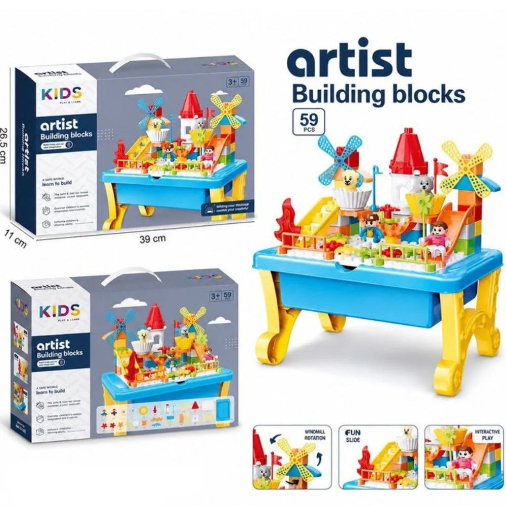 Kids Artist Building Blocks Playset – 59 Pcs
