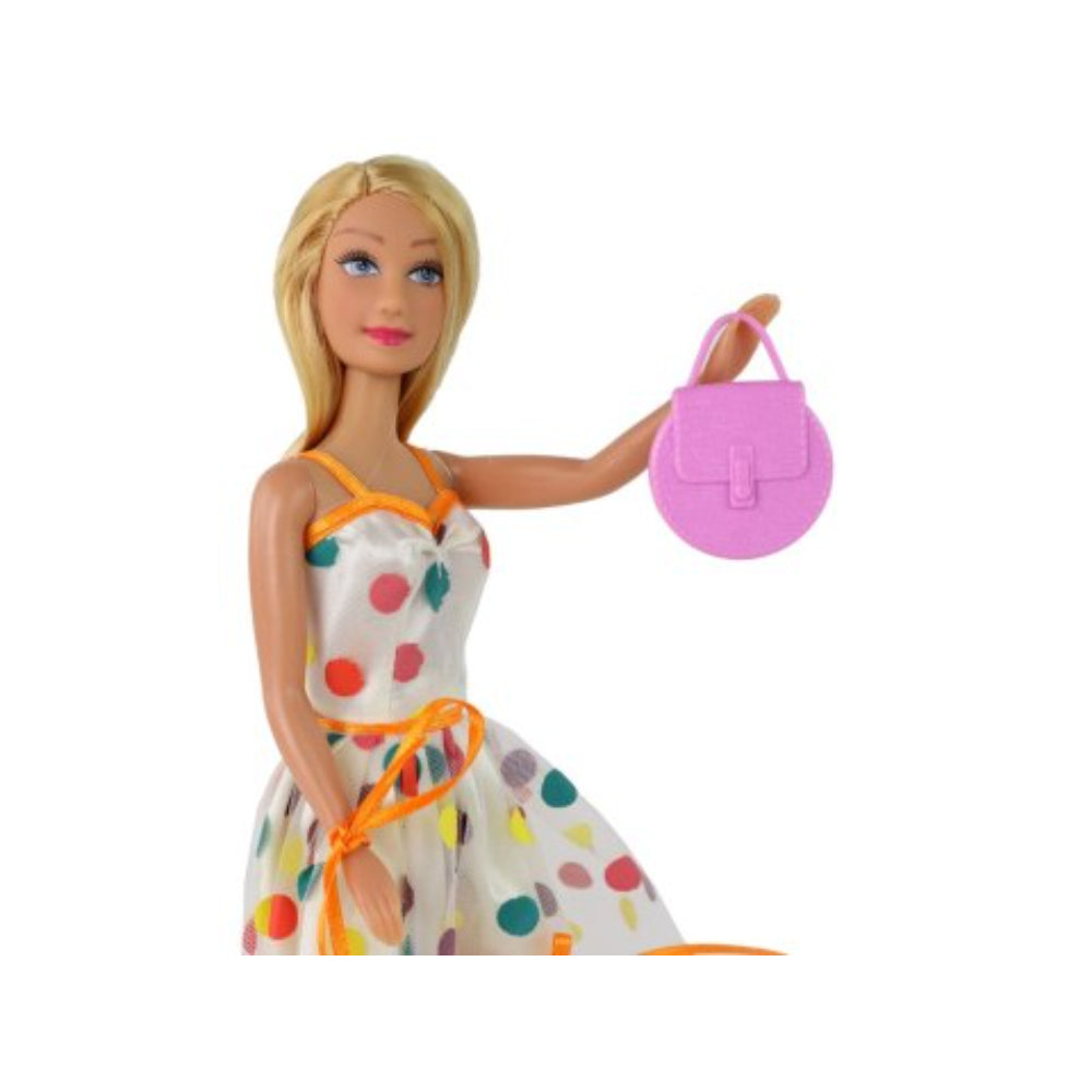 Defa Lucy Doll - White Polka Dots Dress