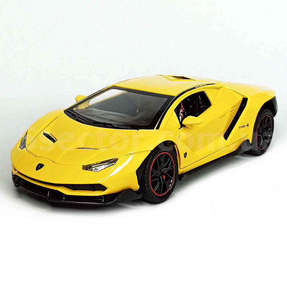 Che Zhi 1:24 Scale Die-Cast Lamborghini Car (Open the Door & Light & Sound) – Yellow