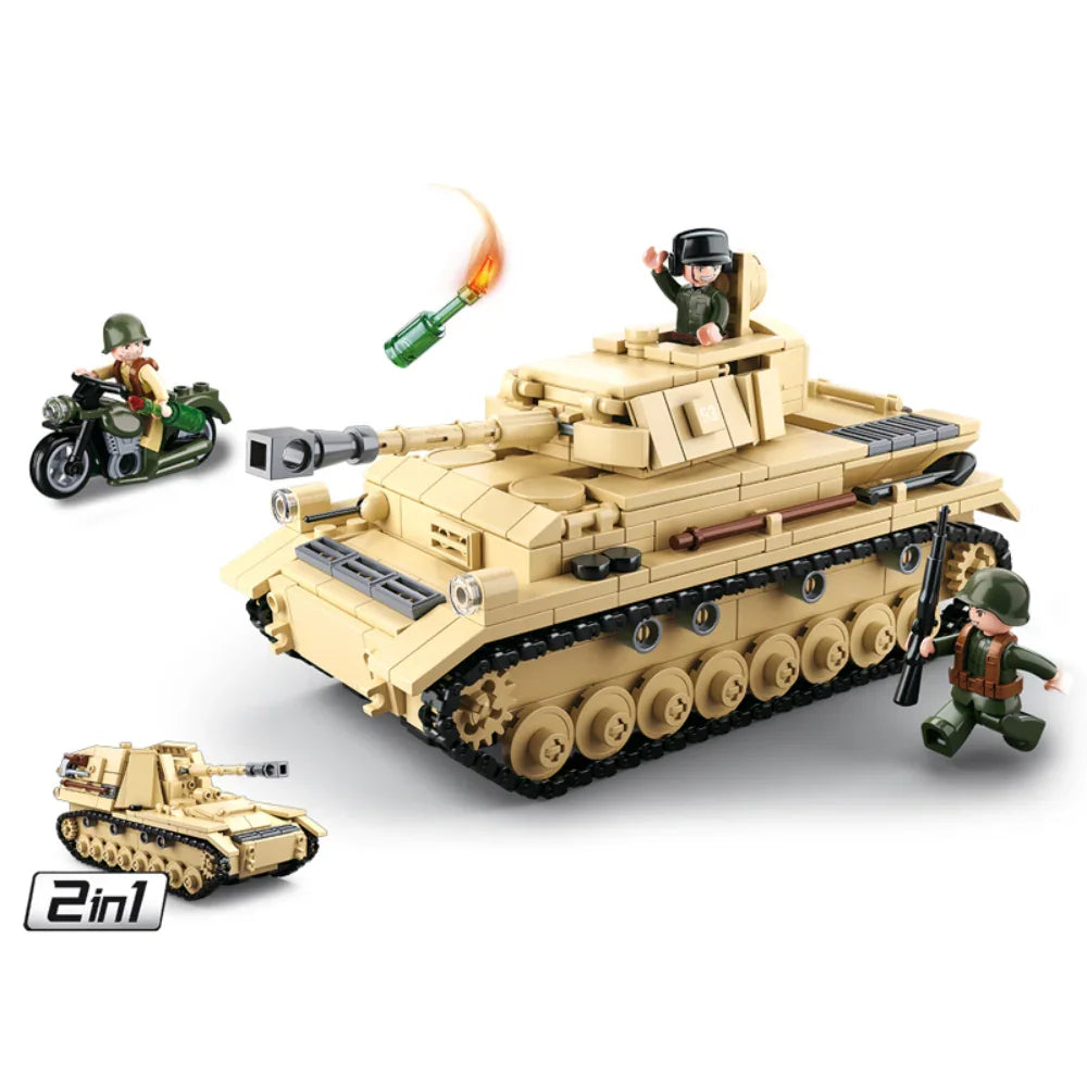 Sluban WWII Large German Tank Building Blocks Set - 543 Pcs - Toys