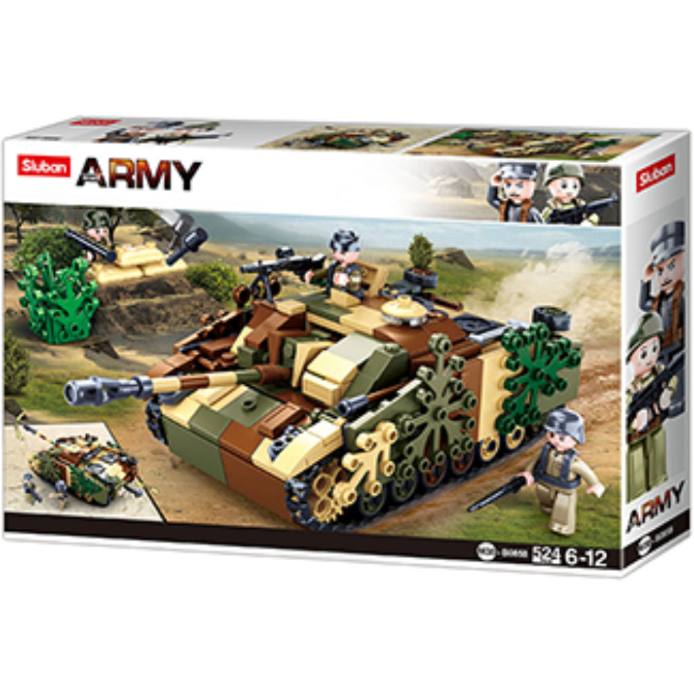 Sluban Army WWII Armored Fighting Vehicle Building Set - 524 Pcs