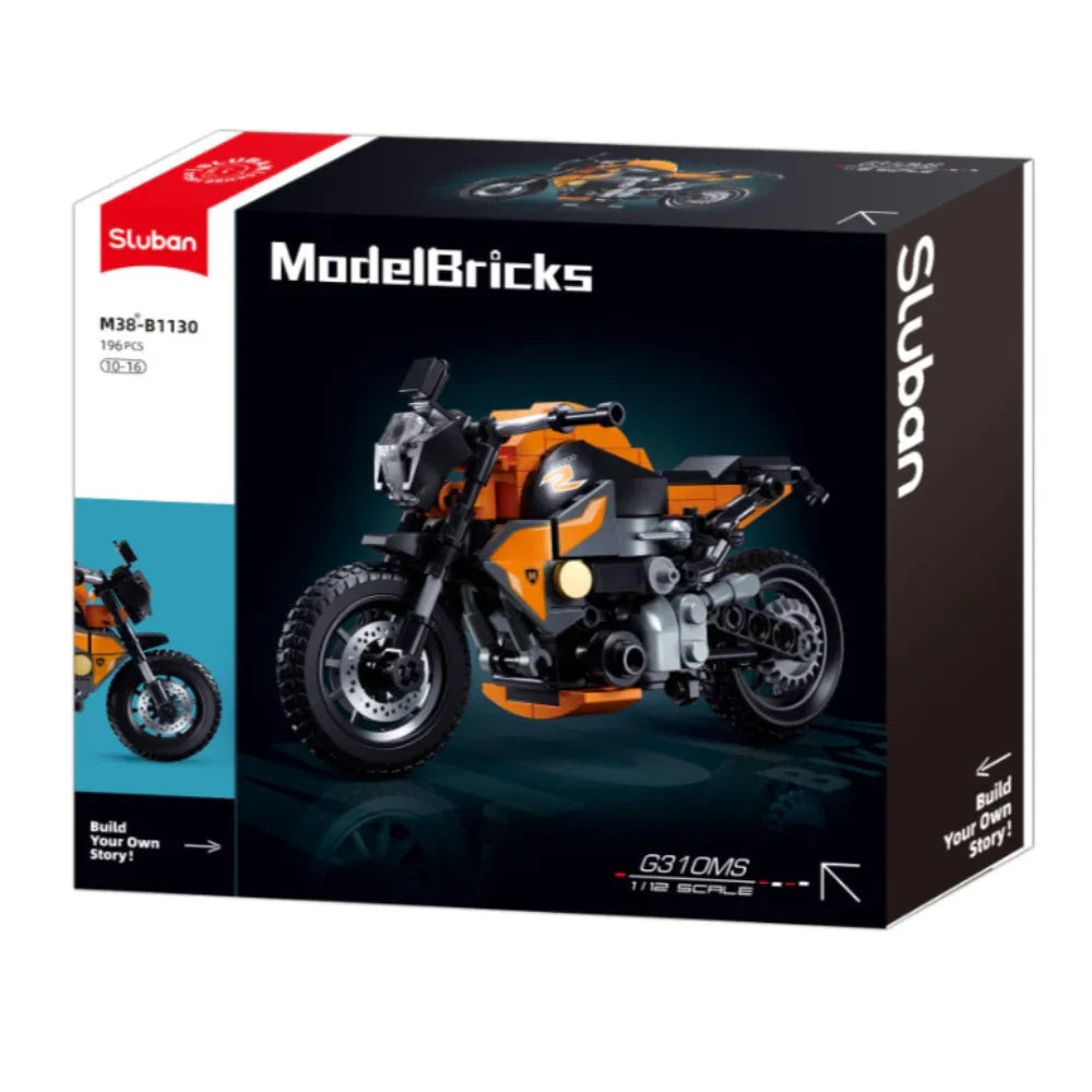 Sluban Model Bricks Motorcycle Building Blocks Set - 196 Pcs