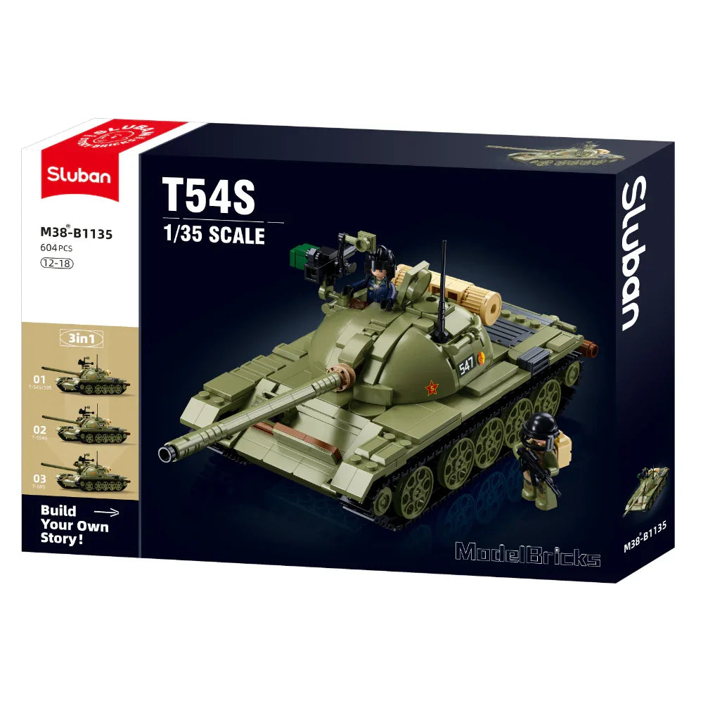 Sluban Model Bricks Medium Tank (MBT) 3 In 1 - 604 Pcs - Toys