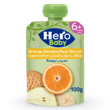 Hero Baby Pouch Orange Banana Pear Biscuit Puree 100 gm