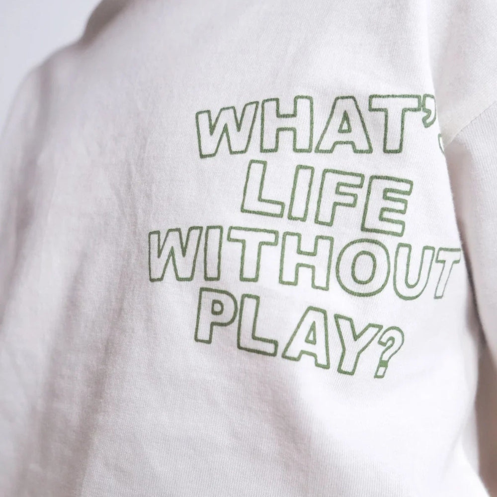 "What's Life Without Play" Long-Sleeved Hooded T-Shirt
