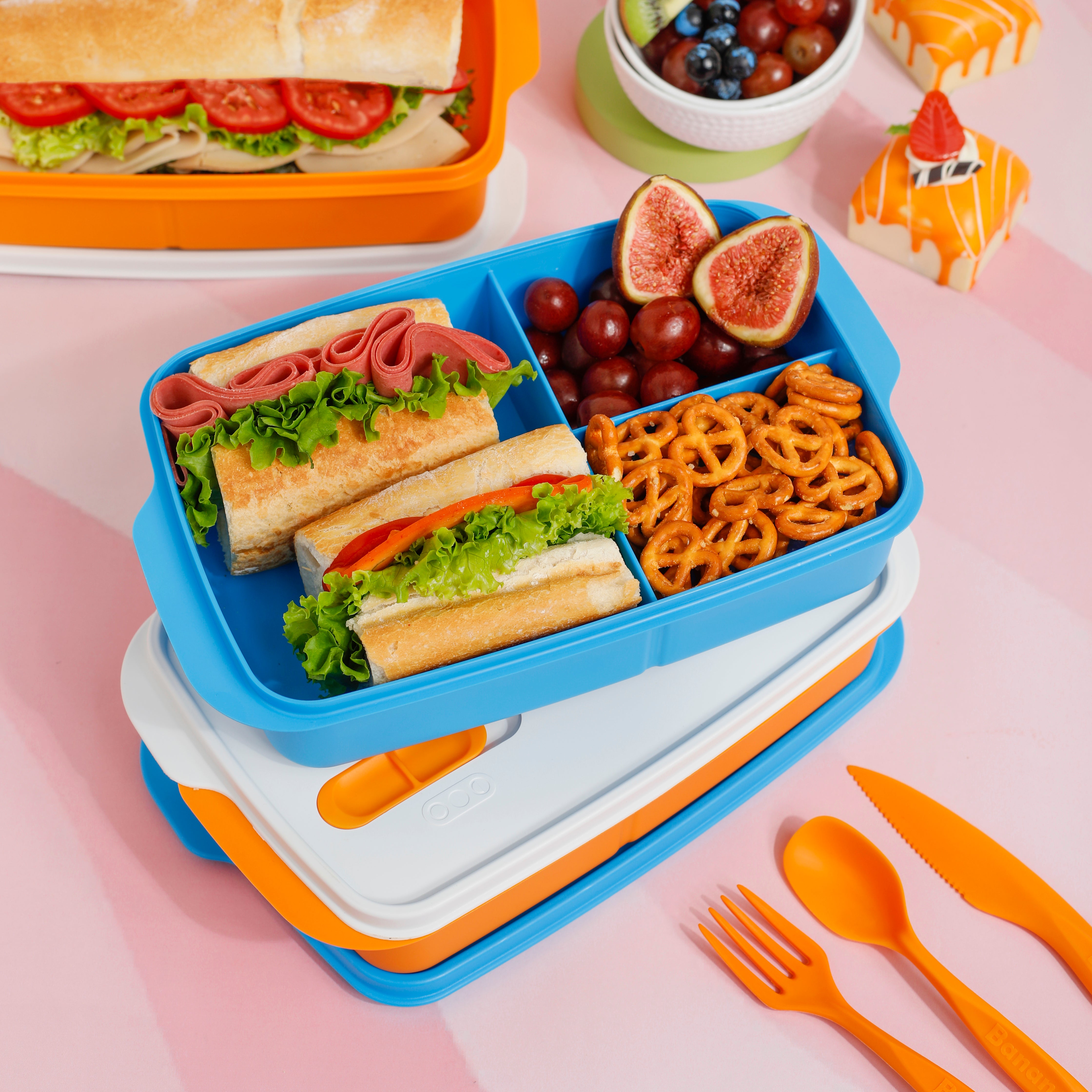 Plastic Lunch Box Set – Blue (2-Piece of 1L)