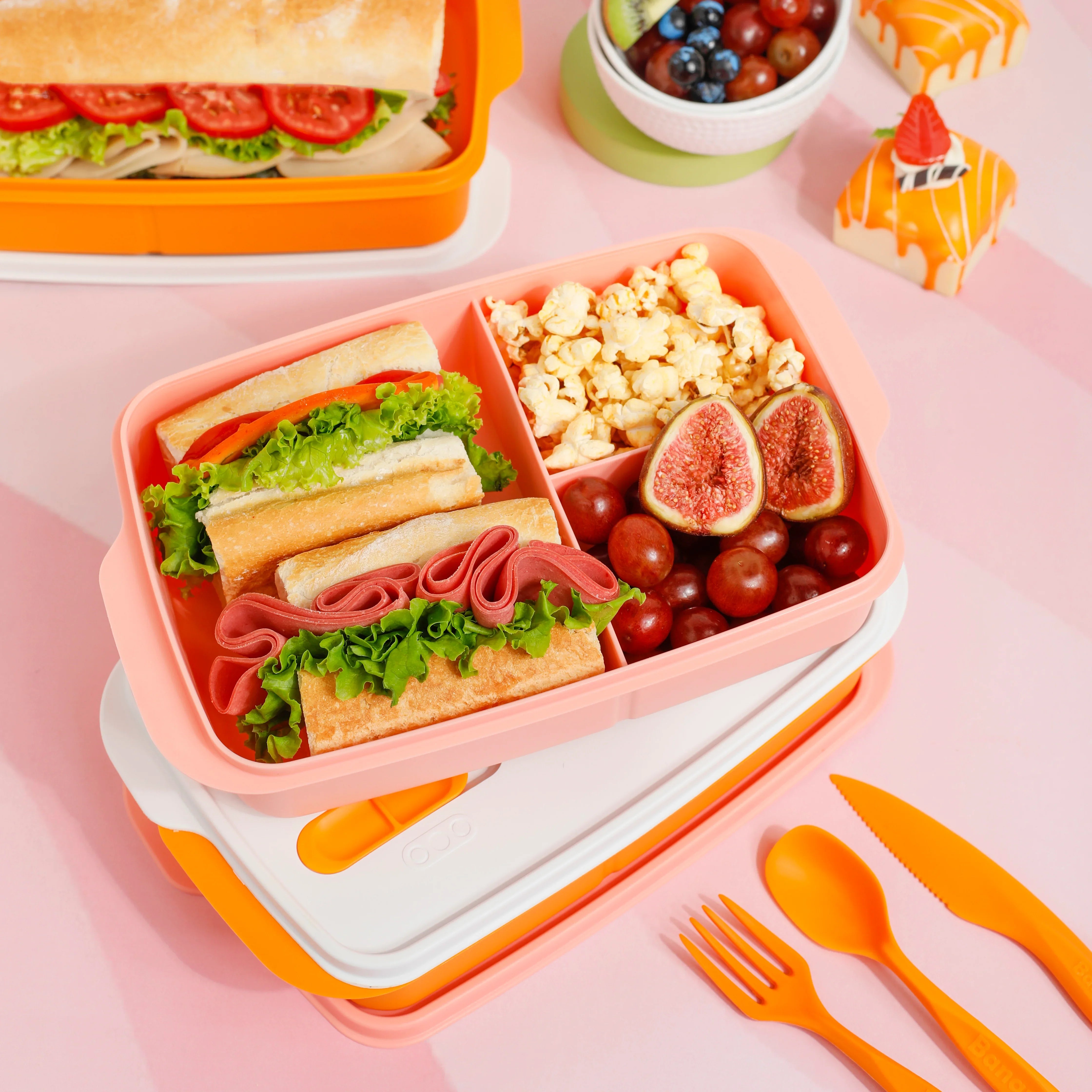 Salmon Plastic Lunch Box – 1.5L