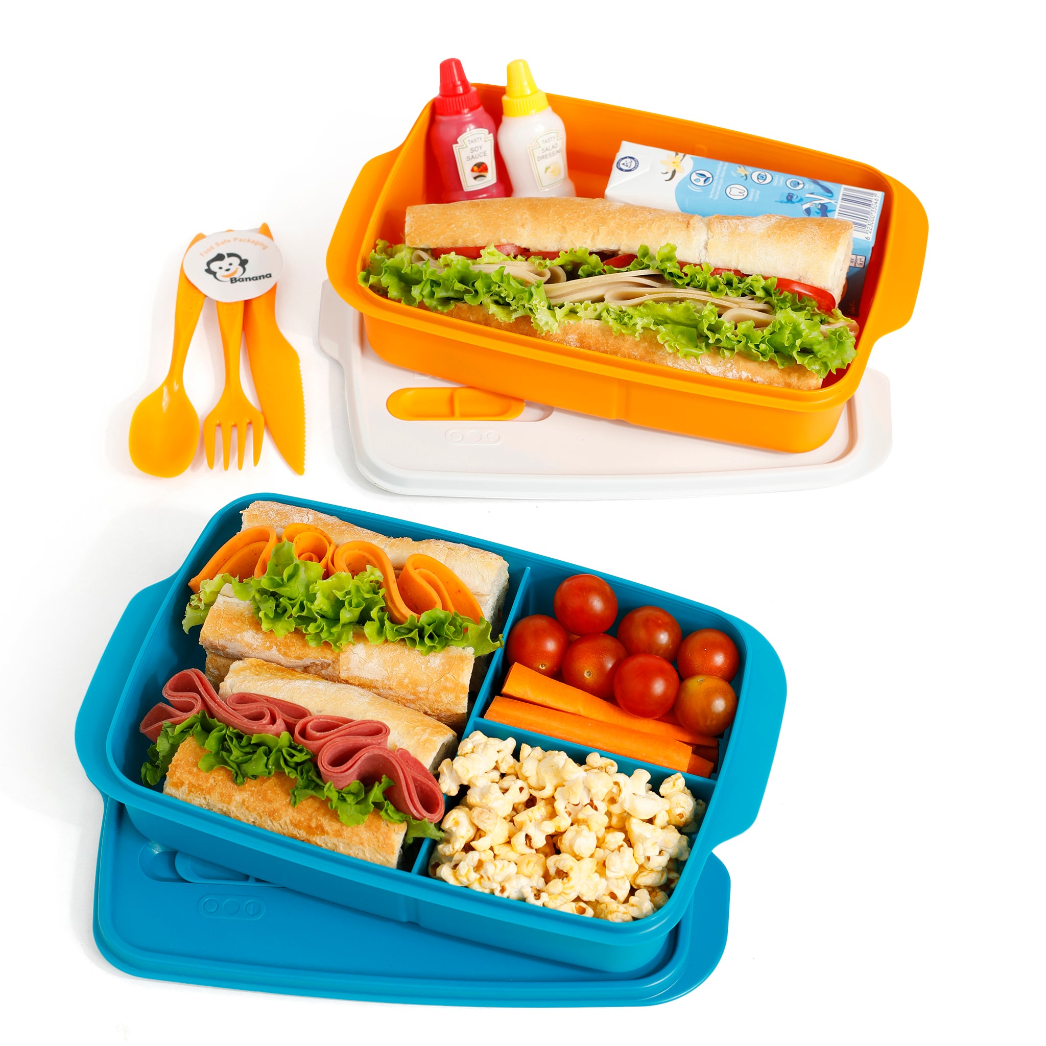 Plastic Lunch Box Set – Blue (2-Piece of 1L)