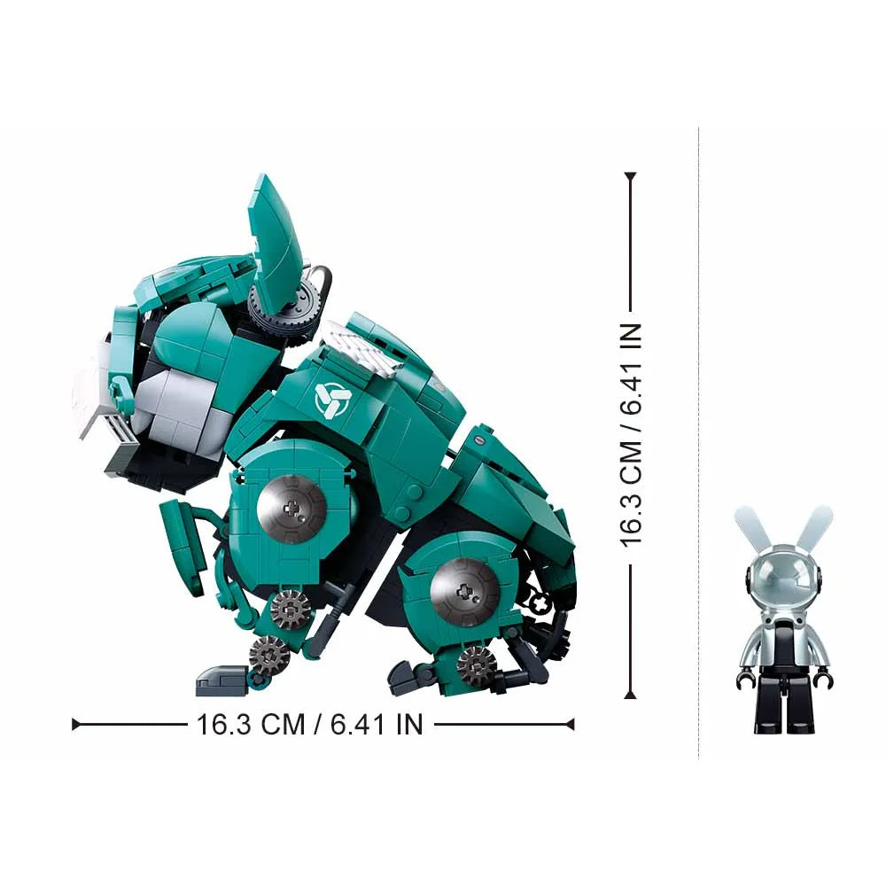 Sluban Pleyerid Green Mechanical Bulldog Building Blocks Set - 890 Pieces