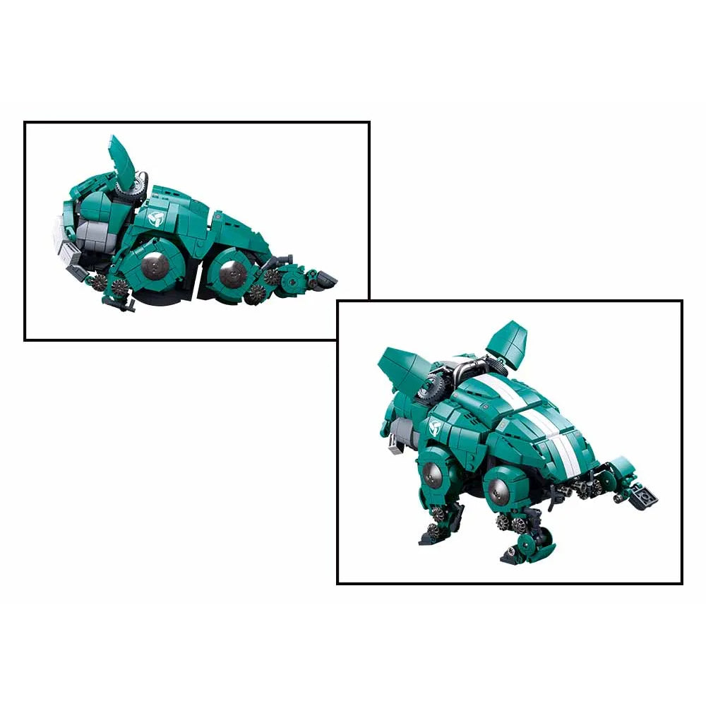 Sluban Pleyerid Green Mechanical Bulldog Building Blocks Set - 890 Pieces