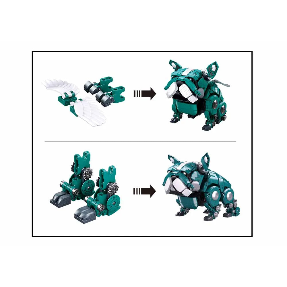 Sluban Pleyerid Green Mechanical Bulldog Building Blocks Set - 890 Pieces