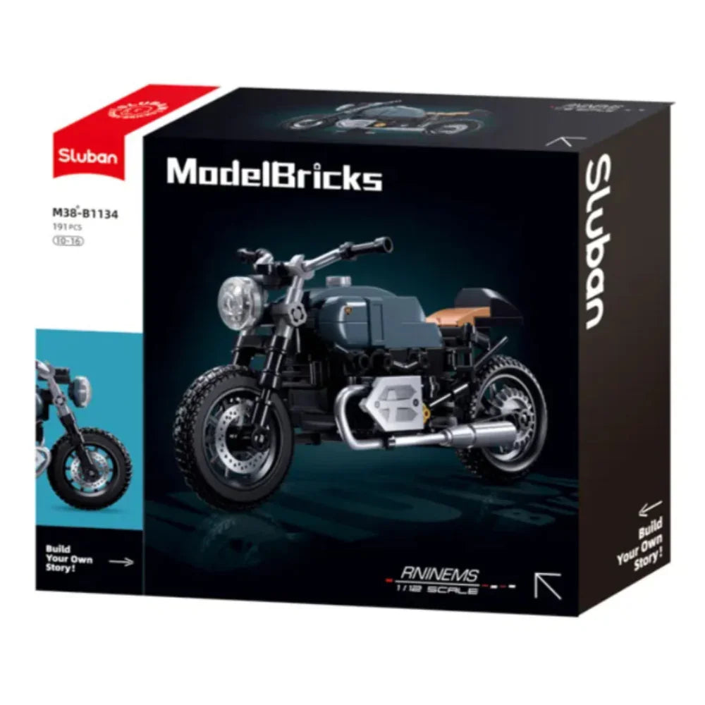 Sluban Model Bricks Motorcycle Latte M-38 Building Blocks Set - 191 Pcs - Toys
