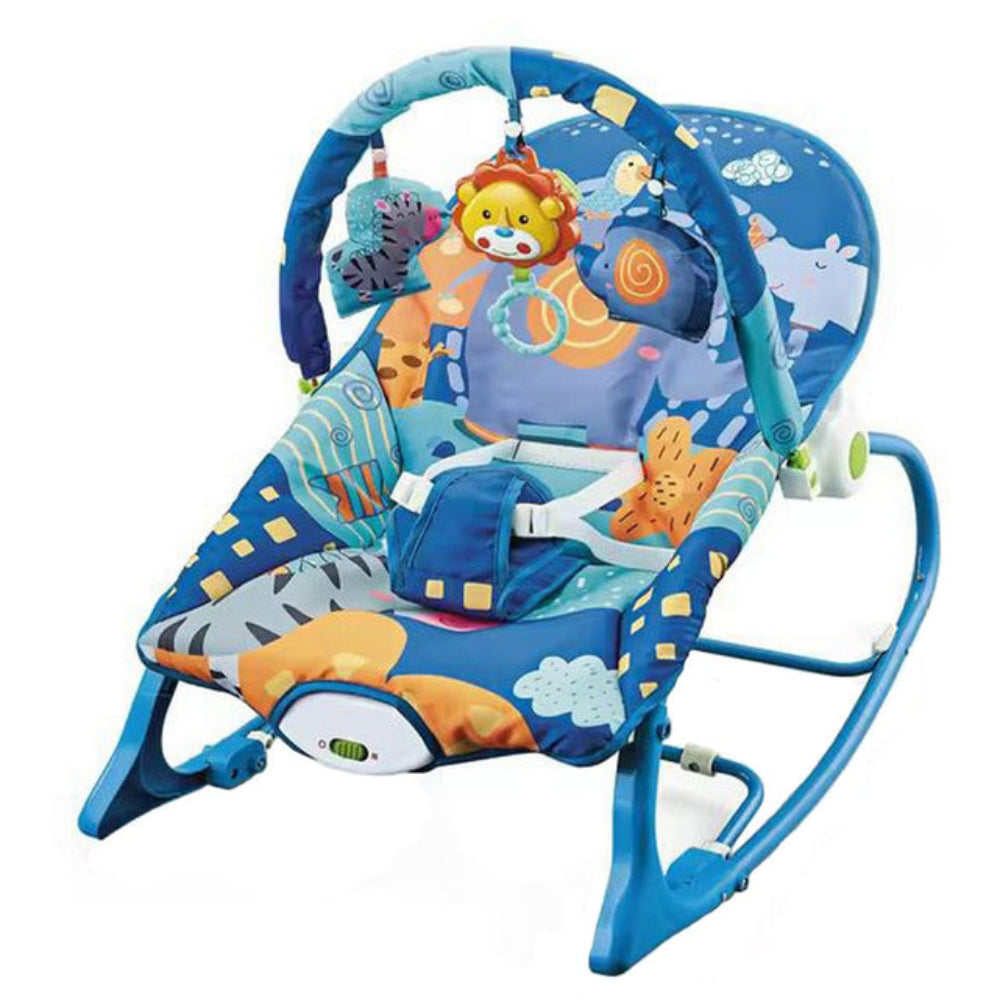 Umbrella Manual Baby Rocker with Music – Blue - Baby Essentials