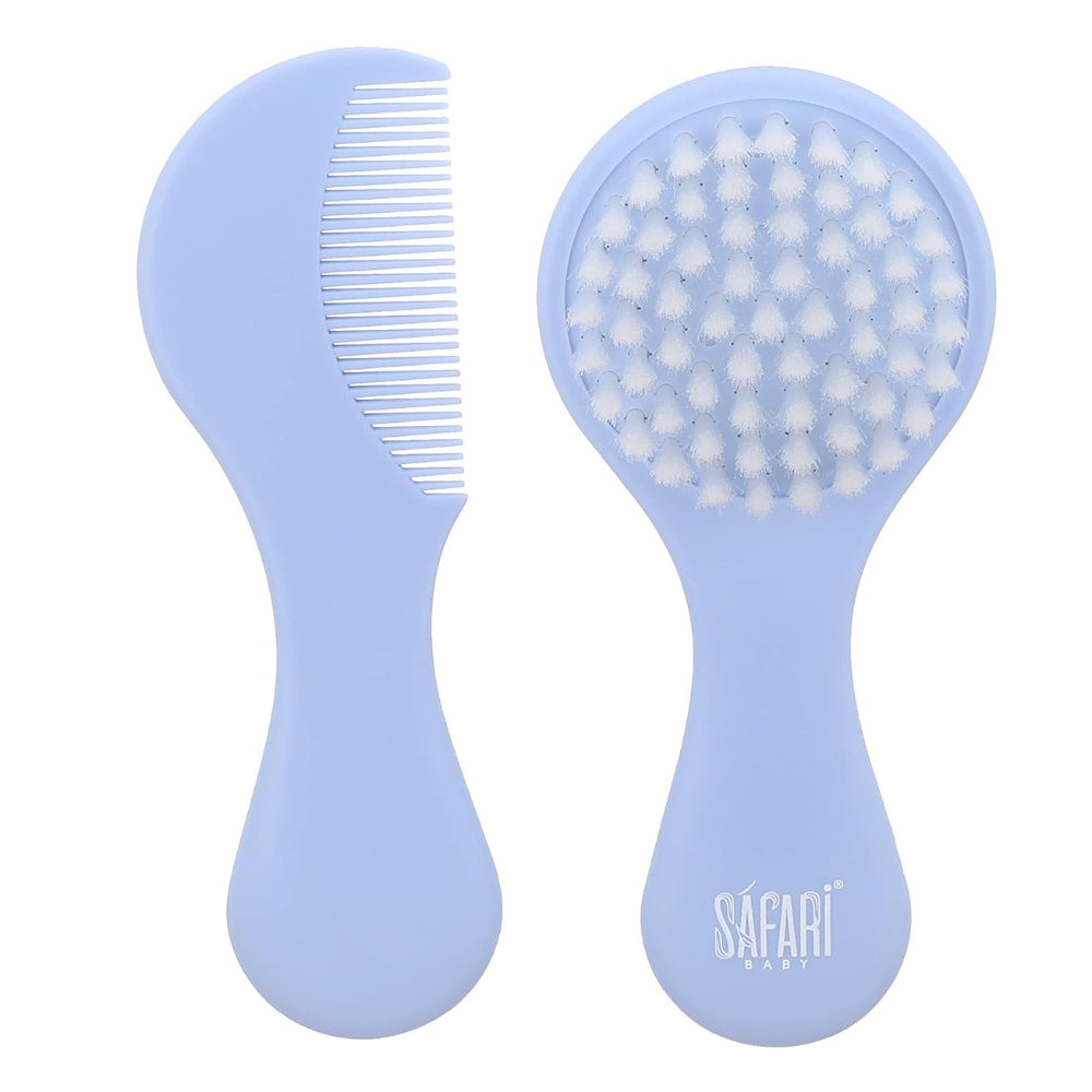 Safari Baby Soft Hair Brush & Comb Set – Blue