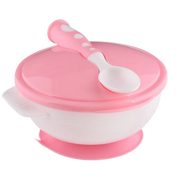 Safari Baby Suction Bowl with Spoon – Pink