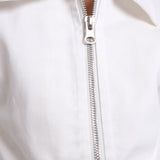 Unisex White Long-Sleeved Gabardine Jacket