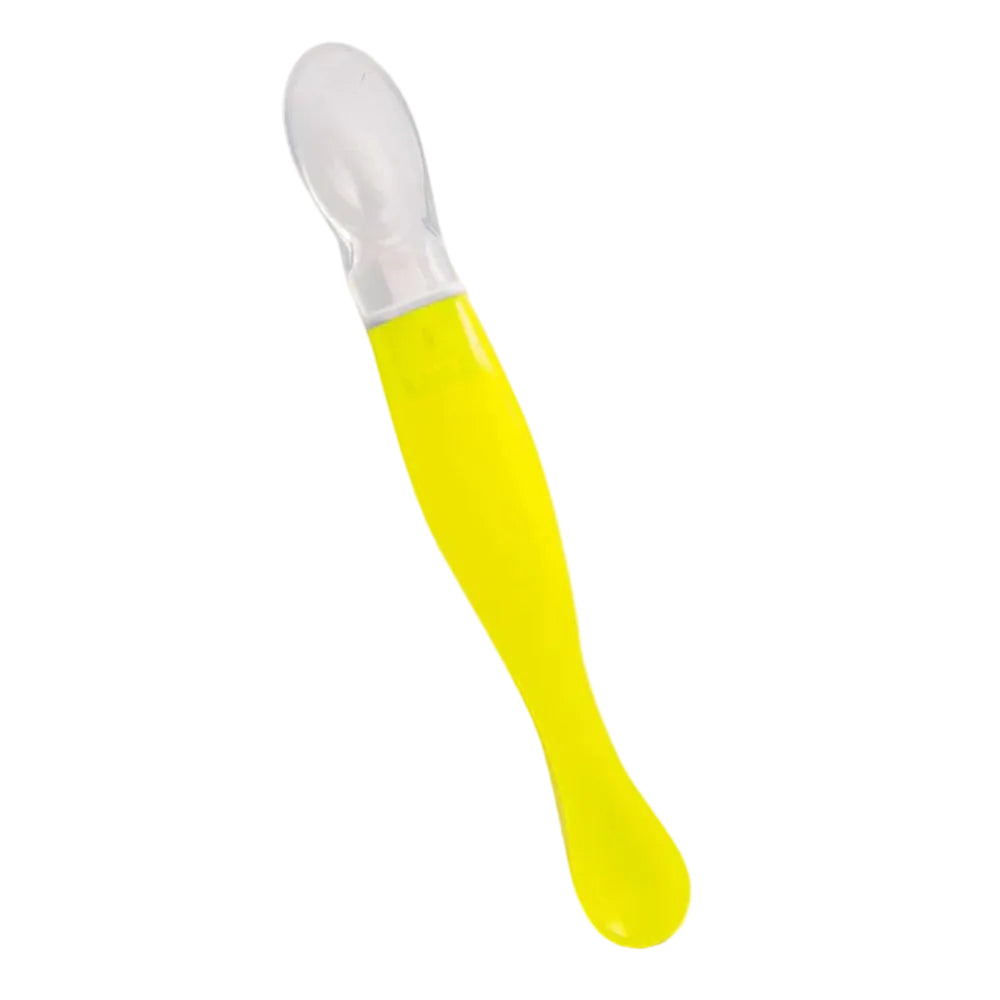 La Frutta Dual Sided Silicone Spoon 4m+ – Yellow - Baby Essentials