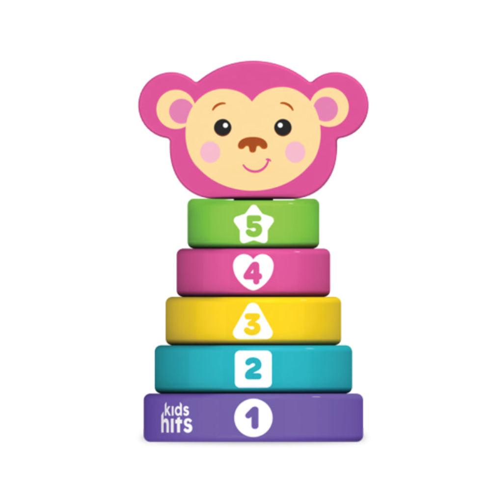 Kids Hits Wooden Stack and Play Monkey