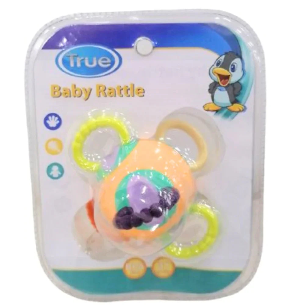 True Round Rattle with Rubber Handles - Toys